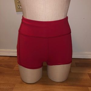 Red athletic shorts